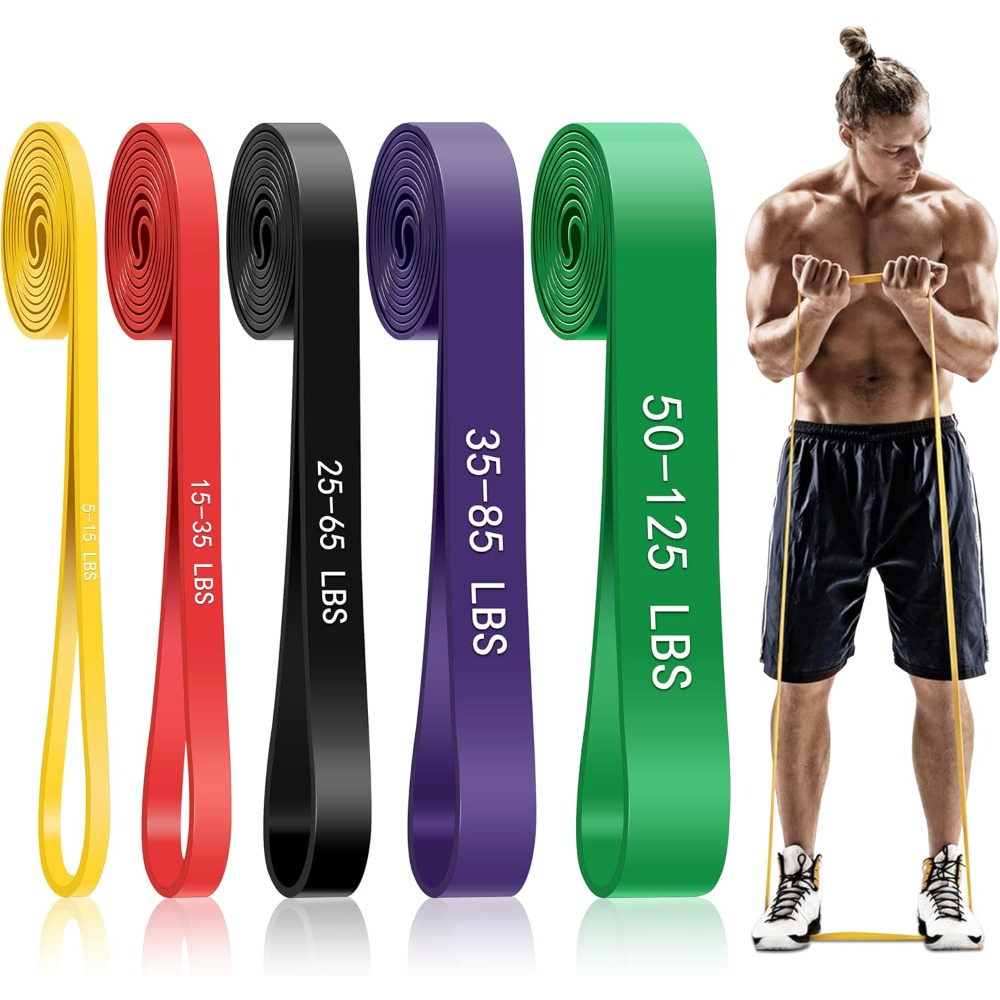 Resistance Bands Set With Handles - Pull Up Assistance Bands, 5-Level Resistance