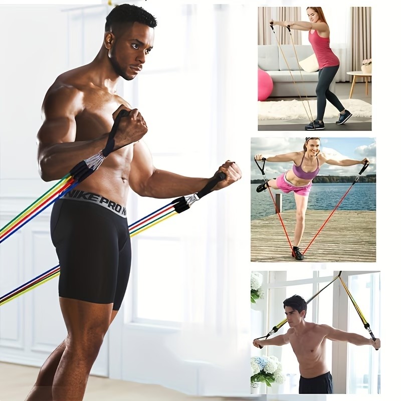 Resistance Band Set with Door  - Pilates Bar Kit With Resistance Bands ulasan dan harga