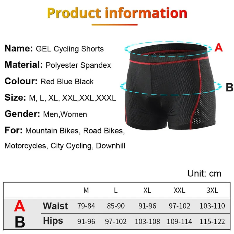 NEWBOLER Men's MTB Cycling Sho - Padded Cycling Shorts 5D Gel ulasan dan harga