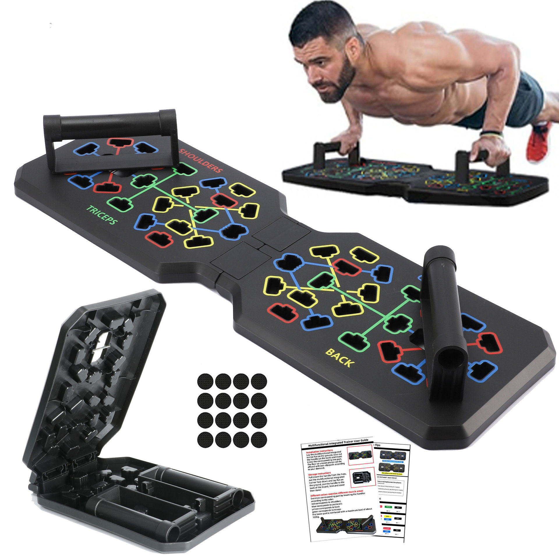 Foldable Push‑Up Board System, - Push Up Board Foldable Multi Function ulasan dan harga