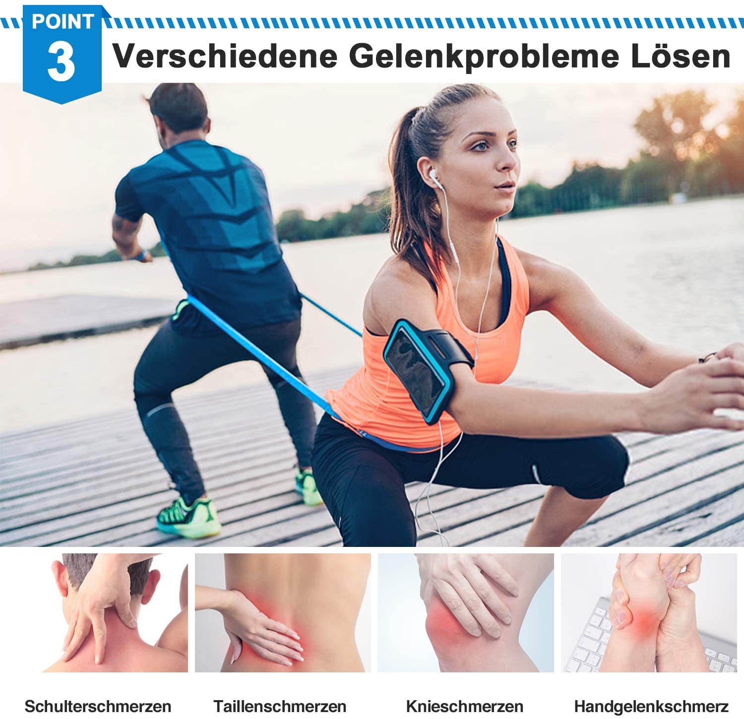 Elastic Fitness Bands 3Pcs Res - Pilates Bar Kit With Resistance Bands ulasan dan harga