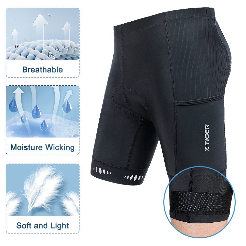 X-TIGER Men Cycling Shorts wit - Padded Cycling Shorts 5D Gel ulasan dan harga