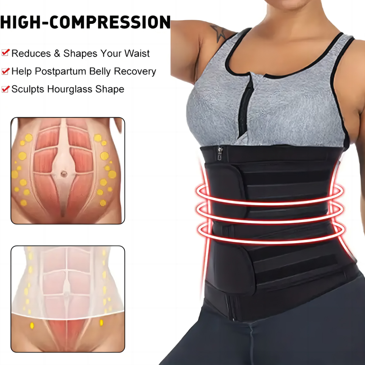 Women Waist Trainer Belt Doubl - Sweat Waist Trainer Belt Neoprene ulasan dan harga