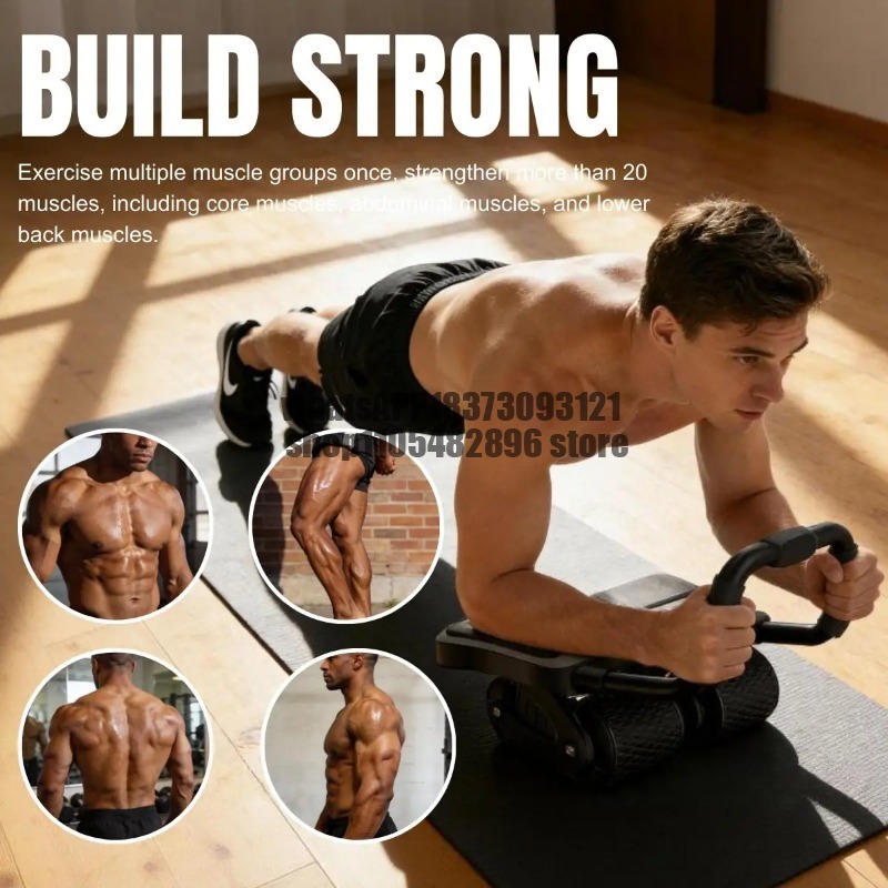 2 in 1 Ab Wheel Roller with El - Ab Roller Wheel With Elbow Support ulasan dan harga