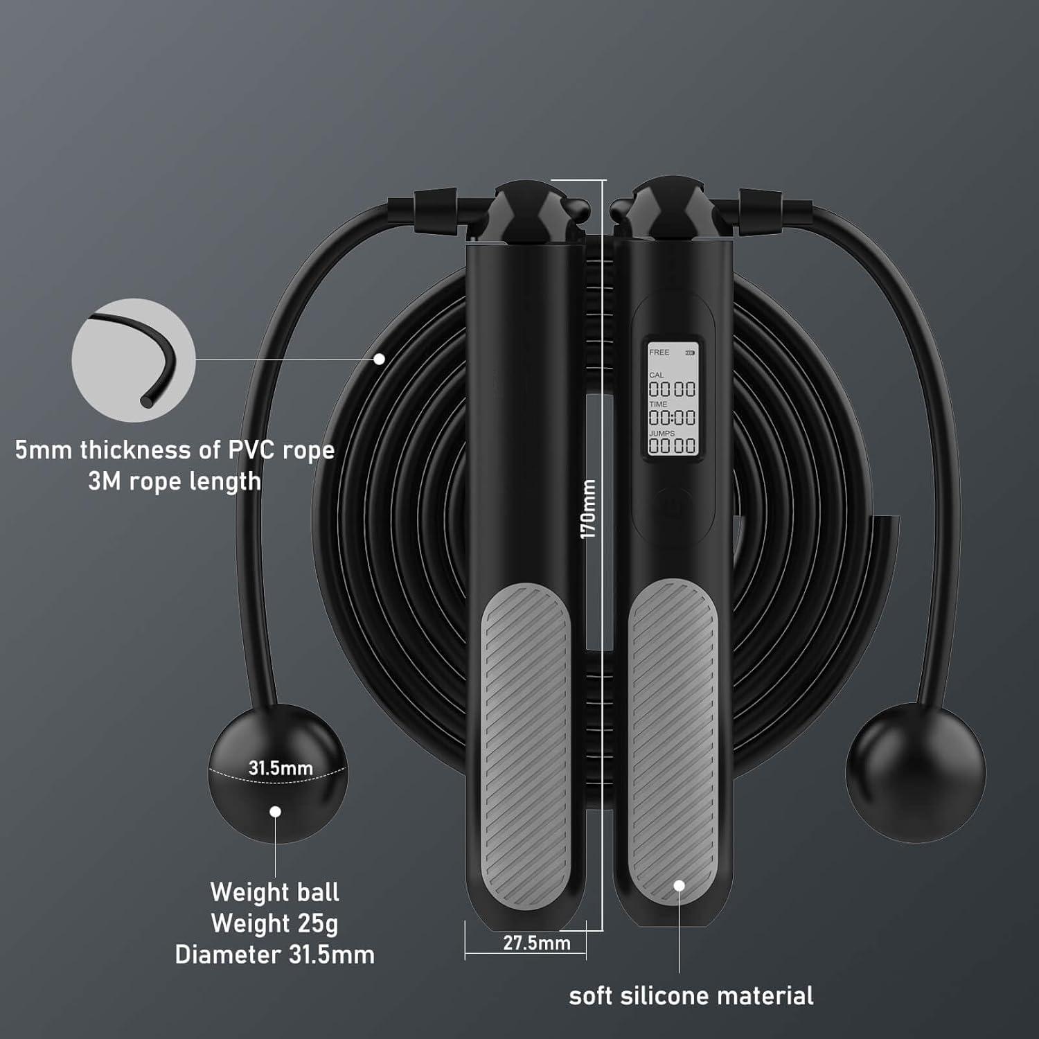 2-in-1 Smart Digital Weighted  - Smart Jump Rope Digital Counter ulasan dan harga
