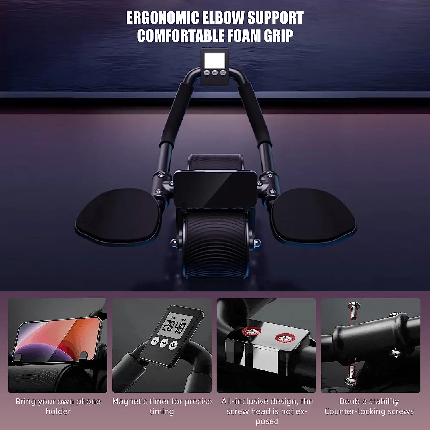 Elbow Support Automatic Reboun - Ab Roller Wheel With Elbow Support ulasan dan harga