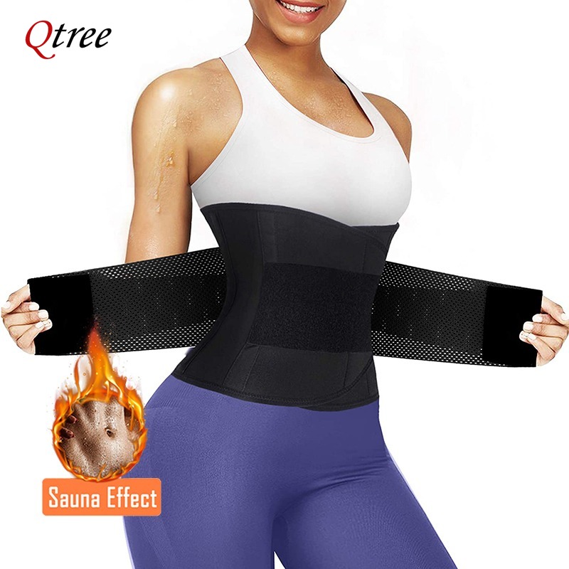 Qtree Hot Neoprene Waist Train - Sweat Waist Trainer Belt Neoprene ulasan dan harga