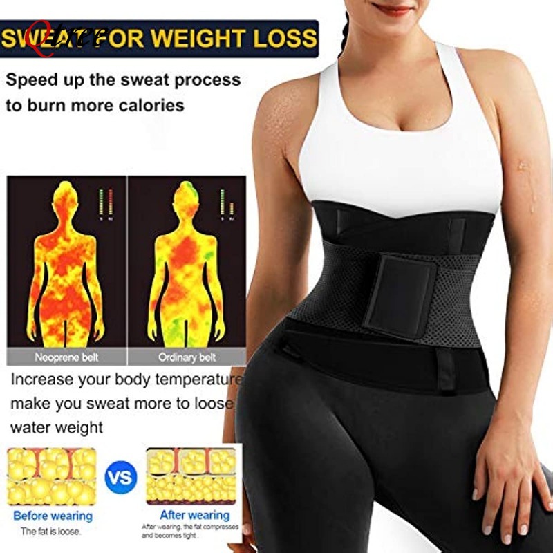 Qtree Hot Neoprene Waist Train - Sweat Waist Trainer Belt Neoprene ulasan dan harga