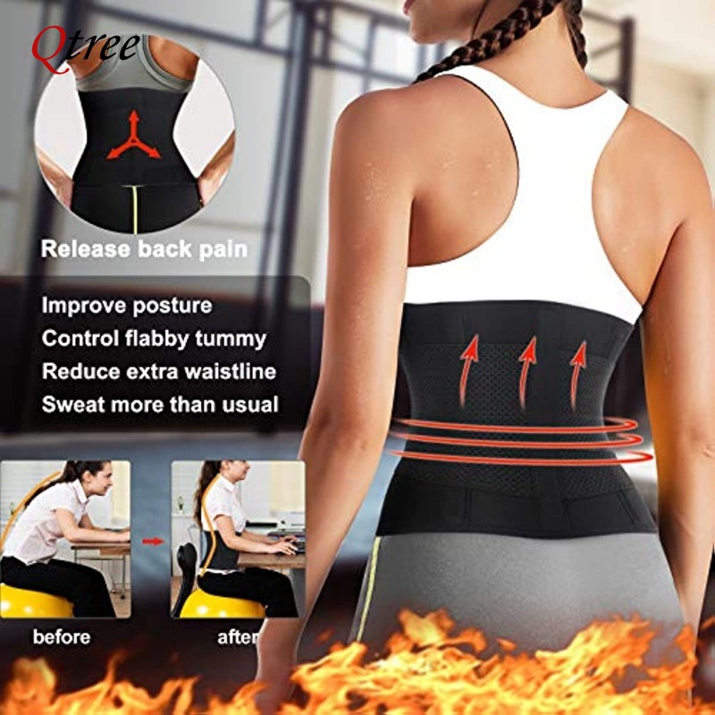 Qtree Hot Neoprene Waist Train - Sweat Waist Trainer Belt Neoprene ulasan dan harga