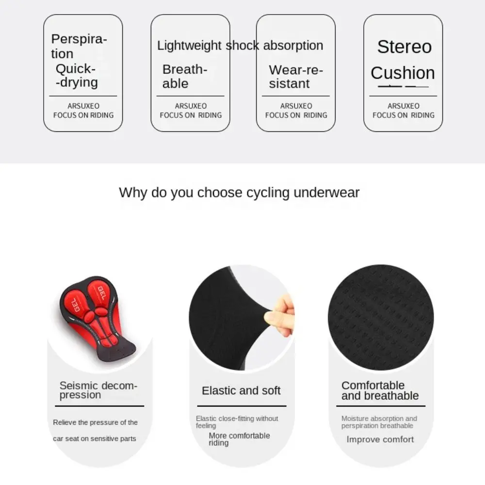 5D Gel Pad Shockproof Breathab - Padded Cycling Shorts 5D Gel ulasan dan harga