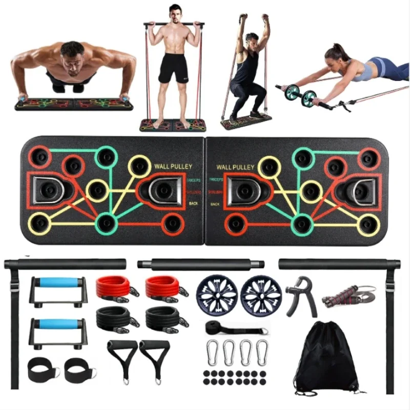 Multifunctional Push Up Board  - Pilates Bar Kit With Resistance Bands ulasan dan harga