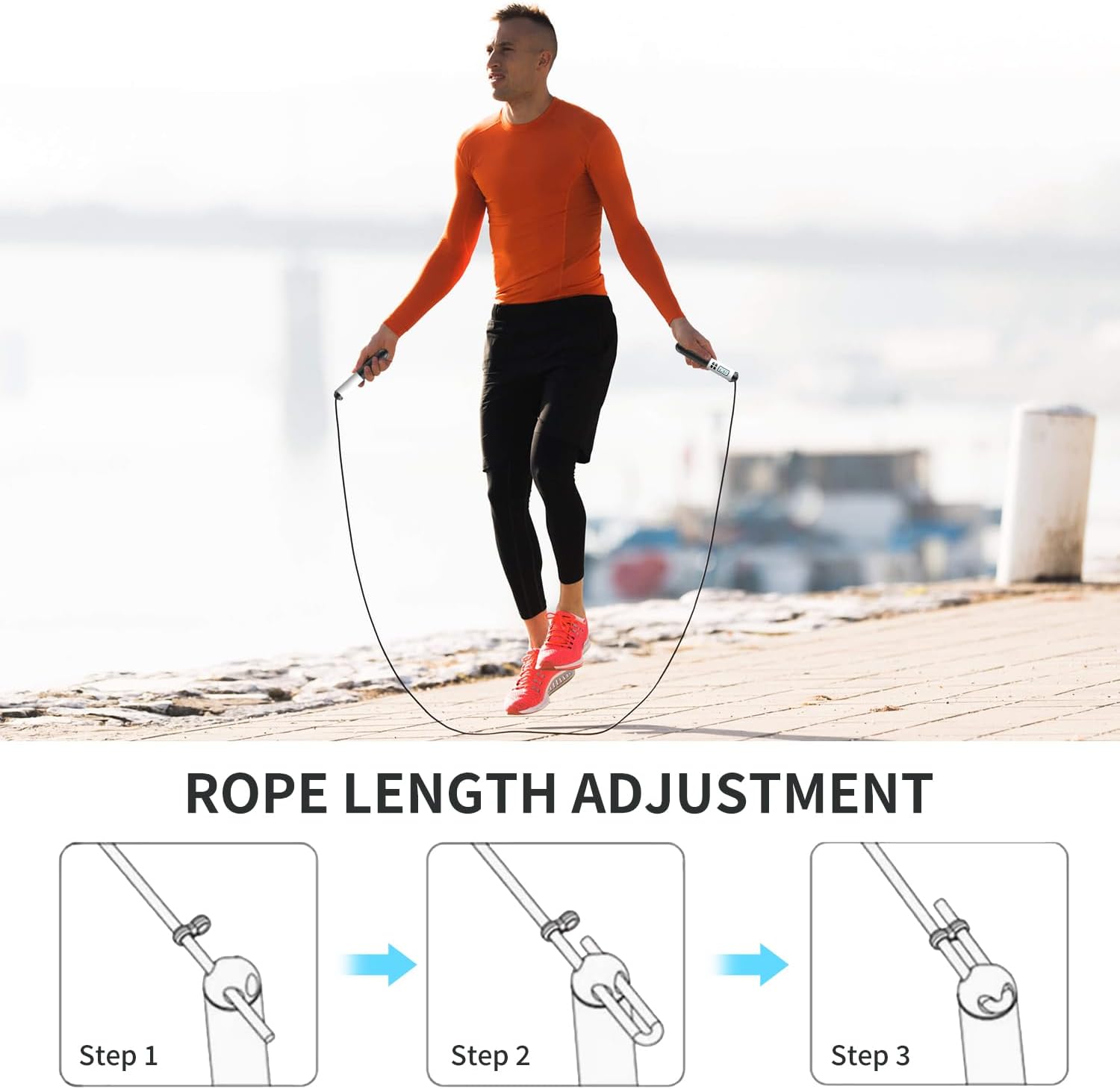 6cm Cordless Skipping Rope Wit - Smart Jump Rope Digital Counter ulasan dan harga