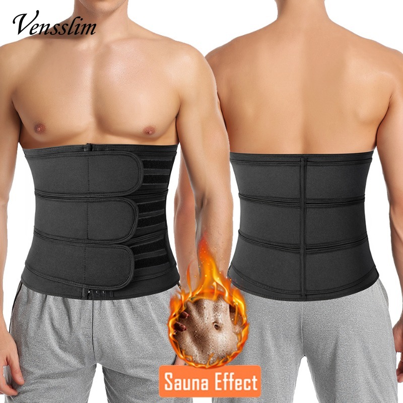 Vensslim Men Waist Trainer Tri - Sweat Waist Trainer Belt Neoprene ulasan dan harga