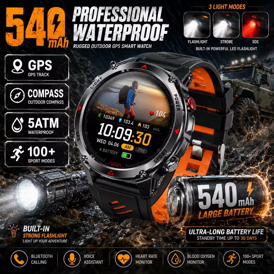 Military 540mAh GPS Smart Watc - Resistance Bands Set With Handles ulasan dan harga
