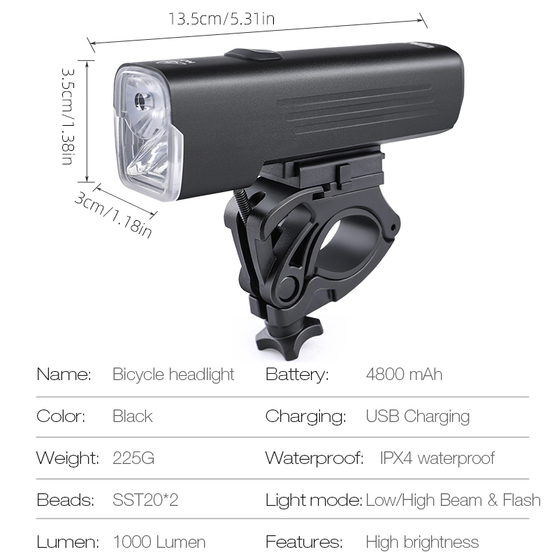 GIYO 1000 Lumens Bicycle Light - Rechargeable Bicycle Headlight 1000 Lumen ulasan dan harga