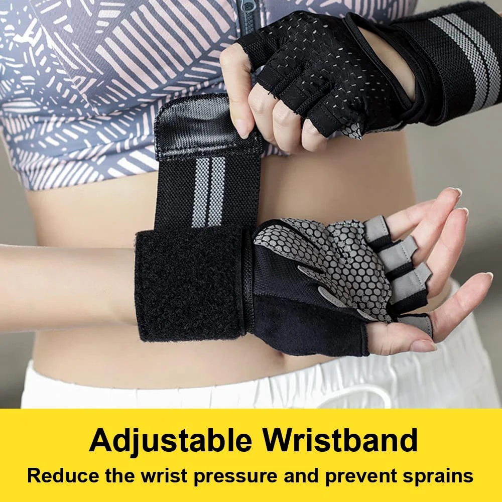 1Pair Half Finger Gym Fitness  - Wrist Wraps Weightlifting Support ulasan dan harga