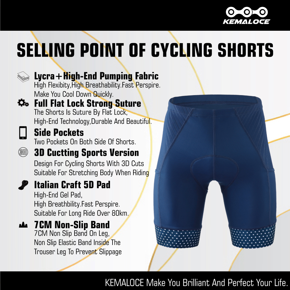KEMALOCE Men's Cycling Shorts  - Padded Cycling Shorts 5D Gel ulasan dan harga