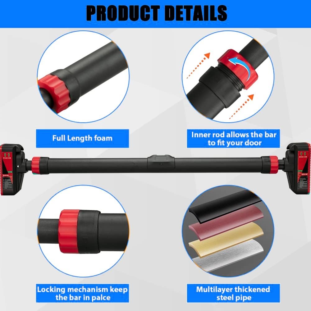 Adjustable Pull Up Bar for Doo - Door Pull Up Bar No Screw ulasan dan harga