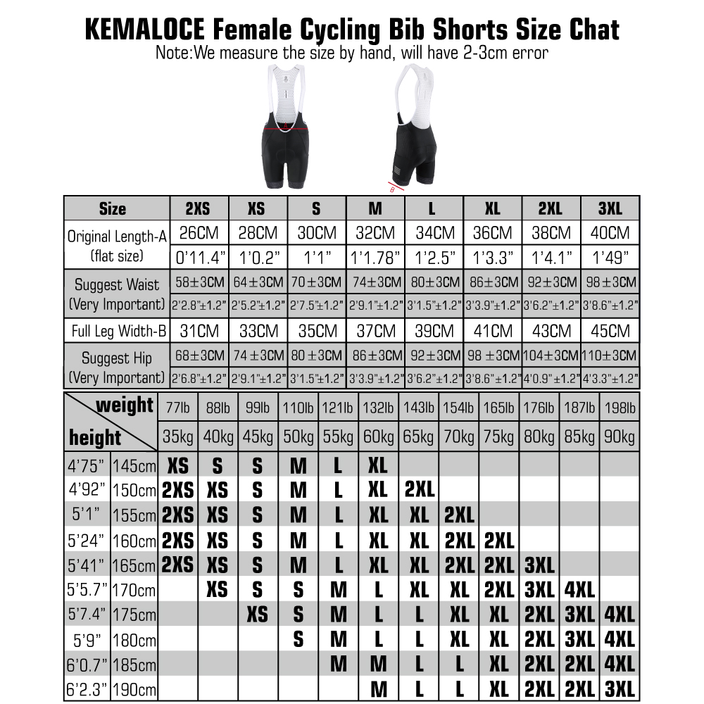 KEMALOCE Women's Cycling Bib S - Padded Cycling Shorts 5D Gel ulasan dan harga