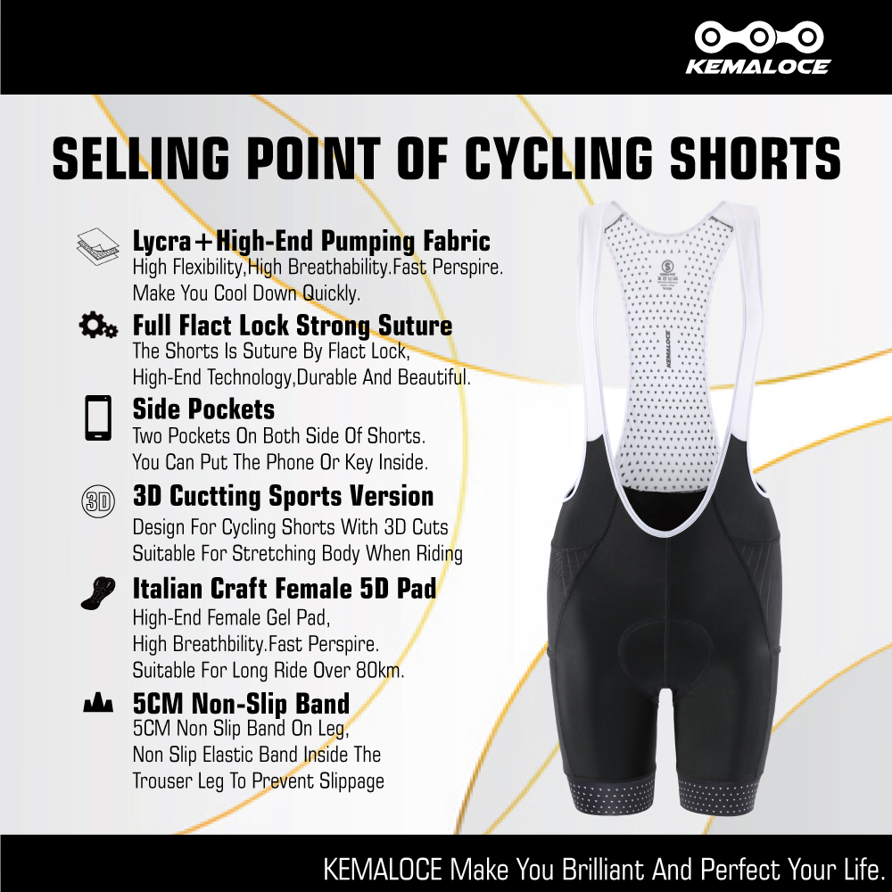 KEMALOCE Women's Cycling Bib S - Padded Cycling Shorts 5D Gel ulasan dan harga