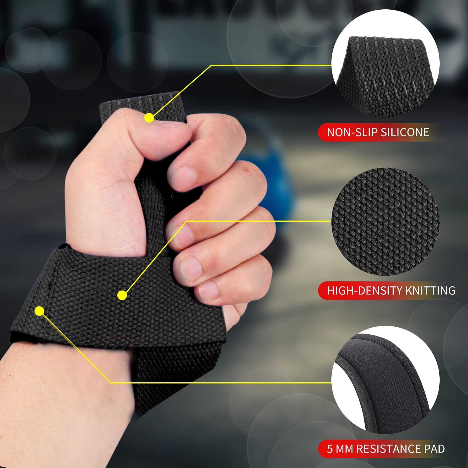 2Pcs Gym Lifting Straps Fitnes - Wrist Wraps Weightlifting Support ulasan dan harga