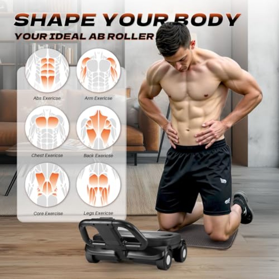 Ab Roller Wheel for home gym c - Ab Roller Wheel With Elbow Support ulasan dan harga