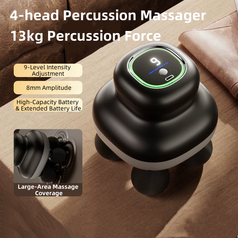 4-Heads Handheld Fascia Gun Pr - Electric Massage Gun Deep Tissue ulasan dan harga